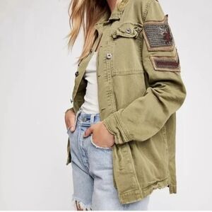 Free People Embellished Military Jacket M
